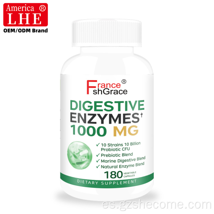 Shecome cápsulas de enzimas digestivas salud intestinal probiótica